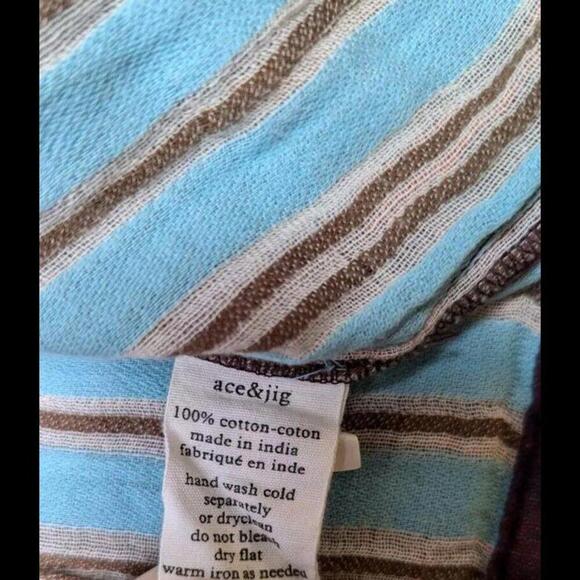 Ace & Jig Long Sleeve Top Halo Size Large V Neck Pullover Boho Striped Peasant - Picture 9 of 9